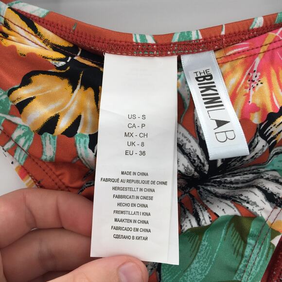 The Bikini Lab Orange Tropical Bikini Bottom S NWT - Picture 7 of 8